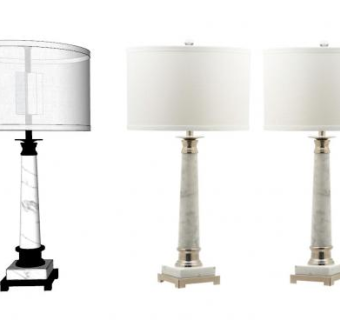 欧式小桌灯台灯SU模型下载_sketchup草图大师SKP模型