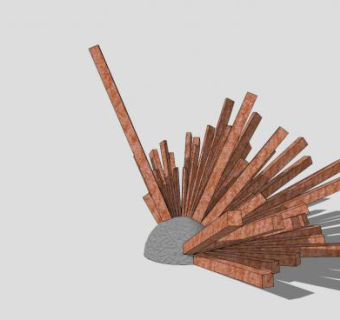 木刺猬雕像SU模型下载_sketchup草图大师SKP模型