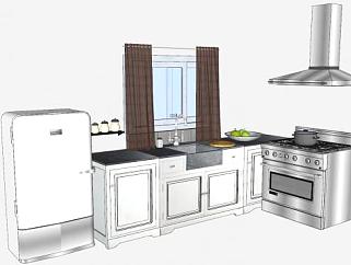 厨房橱柜厨具<em>电器</em>SU模型下载_sketchup草图大师SKP模型