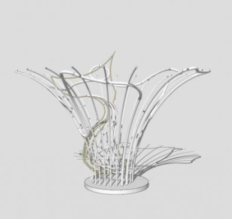 水花雕像SU模型下载_sketchup草图大师SKP模型