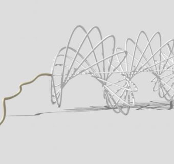 曲线波动雕像SU模型下载_sketchup草图大师SKP模型