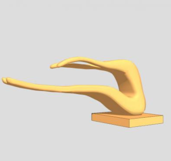 抽象练瑜伽人物雕塑SU模型下载_sketchup草图大师SKP模型