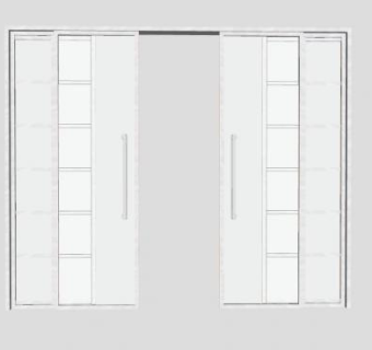 室内玻璃移门推门SU模型下载_sketchup草图大师SKP模型