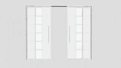 室内玻璃移门推门SU模型下载_sketchup草图大师SKP模型