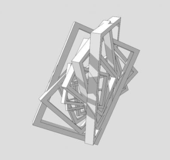 创意方形组合雕塑SU模型下载_sketchup草图大师SKP模型