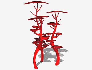 红树木雕塑SU模型下载_sketchup草图大师SKP模型