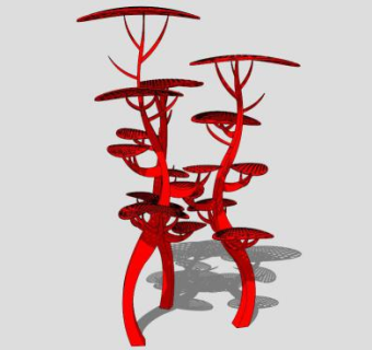 红树木雕塑SU模型下载_sketchup草图大师SKP模型