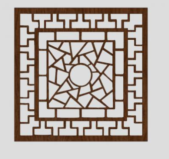 中国古典花窗SU模型下载_sketchup草图大师SKP模型