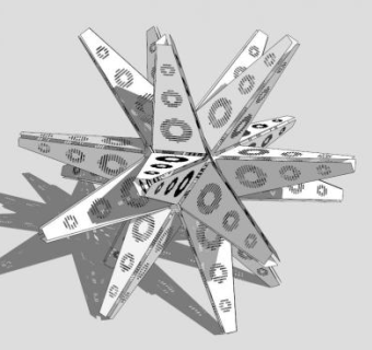 多角立体星星雕塑SU模型下载_sketchup草图大师SKP模型