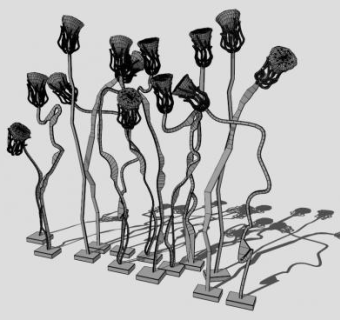 莲蓬创意雕塑SU模型下载_sketchup草图大师SKP模型