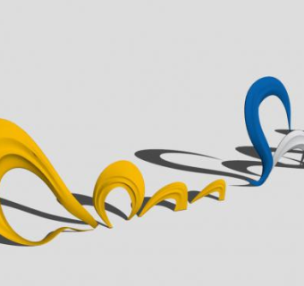 水波波纹雕塑SU模型下载_sketchup草图大师SKP模型