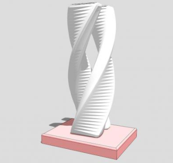 螺旋梯状雕塑SU模型下载_sketchup草图大师SKP模型