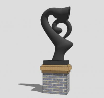 创意logo雕像雕塑SU模型下载_sketchup草图大师SKP模型