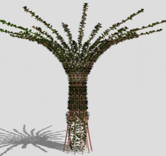 棕榈树雕塑SU模型下载_sketchup草图大师SKP模型