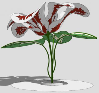 花卉雕塑SU模型下载_sketchup草图大师SKP模型