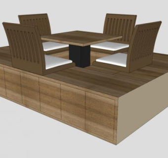 日式榻榻米餐桌椅sketchup模型下载_sketchup草图大师SKP模型