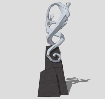 抽象蛇人雕塑SU模型下载_sketchup草图大师SKP模型