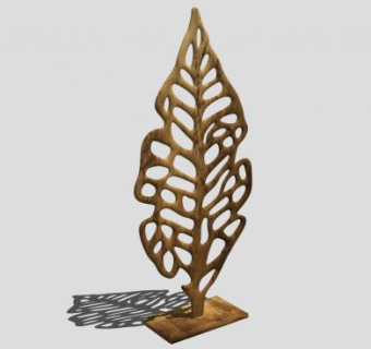 树叶雕像雕塑SU模型下载_sketchup草图大师SKP模型