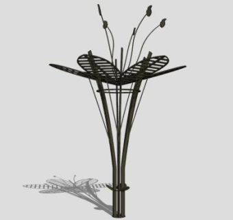 小花雕塑SU模型下载_sketchup草图大师SKP模型