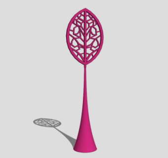 粉色叶子雕塑SU模型下载_sketchup草图大师SKP模型