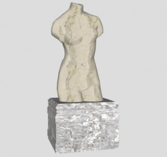 室内半身雕塑装饰品SU模型下载_sketchup草图大师SKP模型