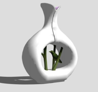 创意花瓶雕塑SU模型下载_sketchup草图大师SKP模型