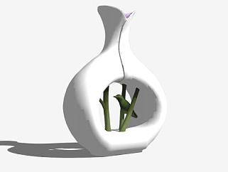 创意花瓶雕塑SU模型下载_sketchup草图大师SKP模型