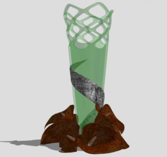 创意水杯雕塑SU模型下载_sketchup草图大师SKP模型
