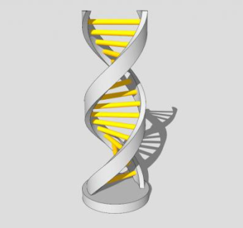 基因双螺旋雕塑SU模型下载_sketchup草图大师SKP模型