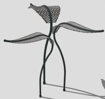 芭蕉叶雕塑SU模型下载_sketchup草图大师SKP模型