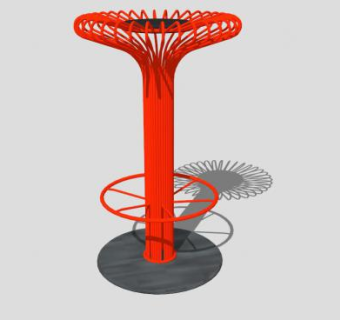 现代吧椅雕塑SU模型下载_sketchup草图大师SKP模型