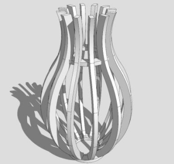 现代花瓶雕塑SU模型下载_sketchup草图大师SKP模型