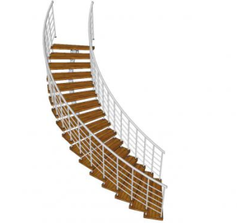 室内扶手梯楼梯SU模型下载_sketchup草图大师SKP模型