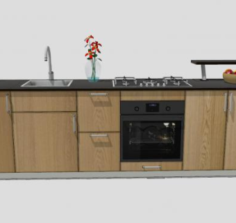 精美厨房橱柜厨具SU模型下载_sketchup草图大师SKP模型