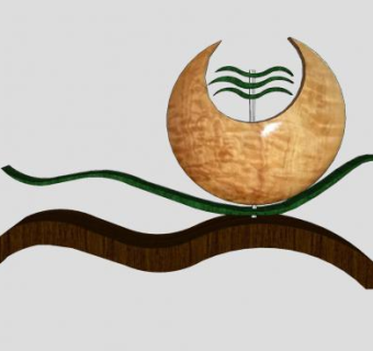 木质月亮造型雕塑艺术品SU模型下载_sketchup草图大师SKP模型