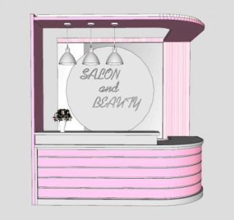 收银台前台柜吊灯SU模型下载_sketchup草图大师SKP模型