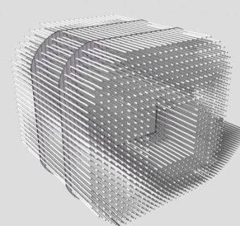 圆柱体组合雕塑SU模型下载_sketchup草图大师SKP模型
