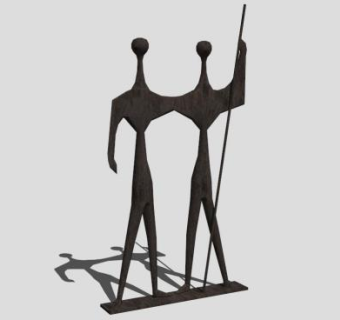 抽象男性人物雕塑SU模型下载_sketchup草图大师SKP模型