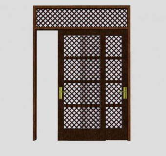 滑动门移门书房门SU模型下载_sketchup草图大师SKP模型