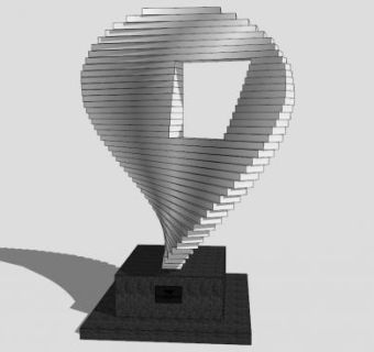 金属工艺品雕塑SU模型下载_sketchup草图大师SKP模型