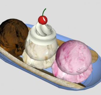 冰淇淋食物SU模型下载_sketchup草图大师SKP模型
