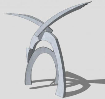 金属门框雕塑SU模型下载_sketchup草图大师SKP模型