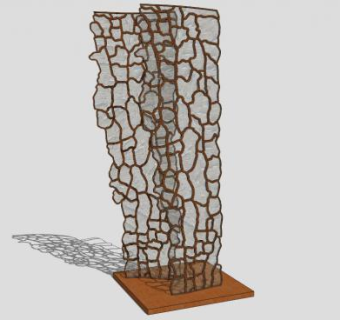 小碎块玻璃雕塑SU模型下载_sketchup草图大师SKP模型