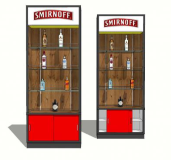 酒瓶货品展示架SU模型下载_sketchup草图大师SKP模型