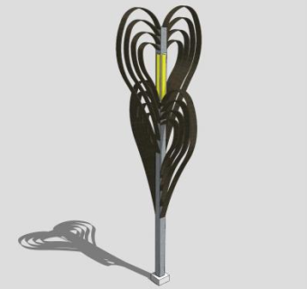 心形创意柱子雕塑SU模型下载_sketchup草图大师SKP模型