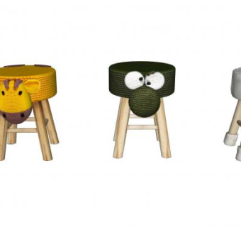 儿童凳子动物造型SU模型下载_sketchup草图大师SKP模型