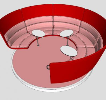 半圆形沙发洽谈家具SU模型下载_sketchup草图大师SKP模型