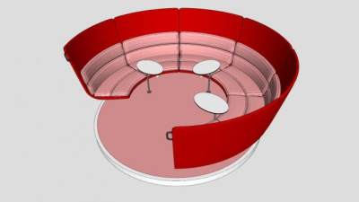 半圆形沙发洽谈家具SU模型下载_sketchup草图大师SKP模型