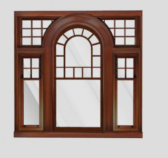 欧式木质大窗户窗口SU模型下载_sketchup草图大师SKP模型