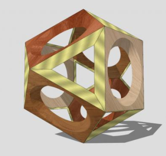 三角形正方形球体工艺品雕塑SU模型下载_sketchup草图大师SKP模型